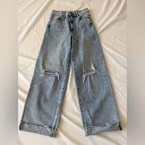 High Rise Distressed Denim Jeans